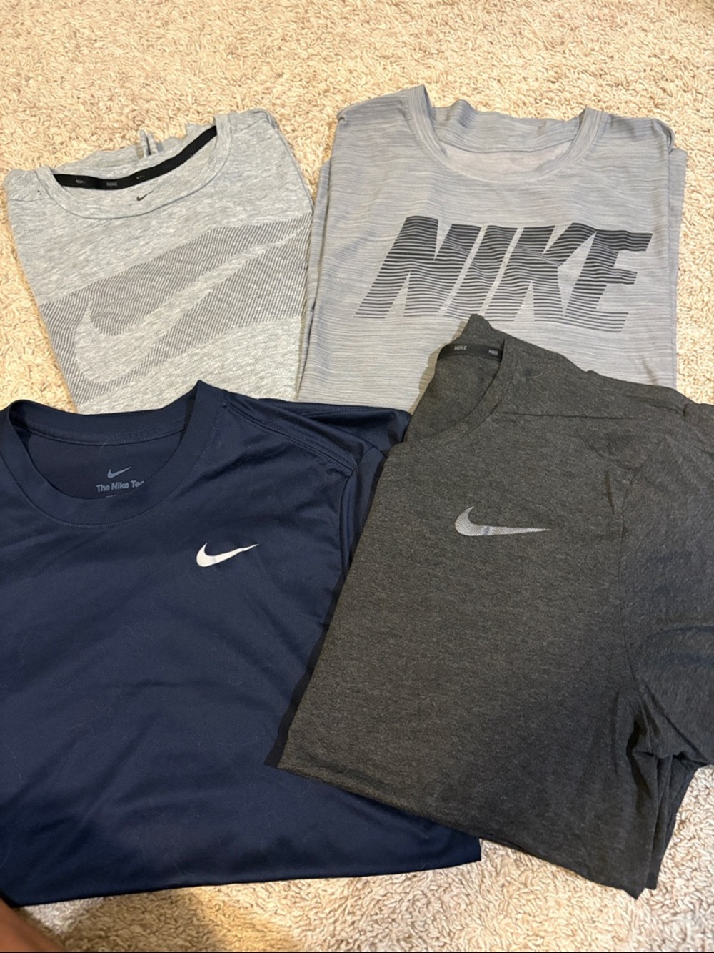 Nike Mens Short Sleeve Tee Pack - Gray, Charcoal & Navy Mix